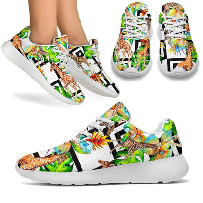 Exotic Tropical Giraffe Pattern Print Sport Shoes GearFrost