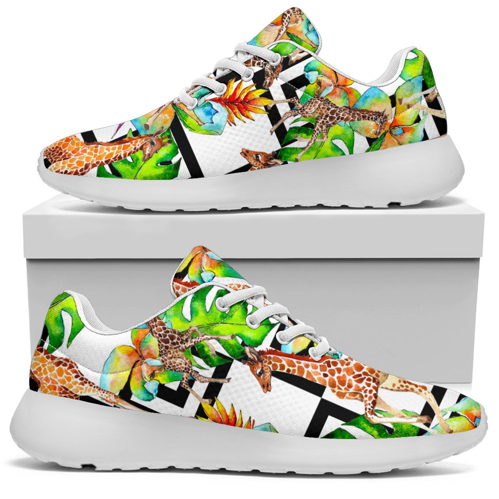 Exotic Tropical Giraffe Pattern Print Sport Shoes GearFrost