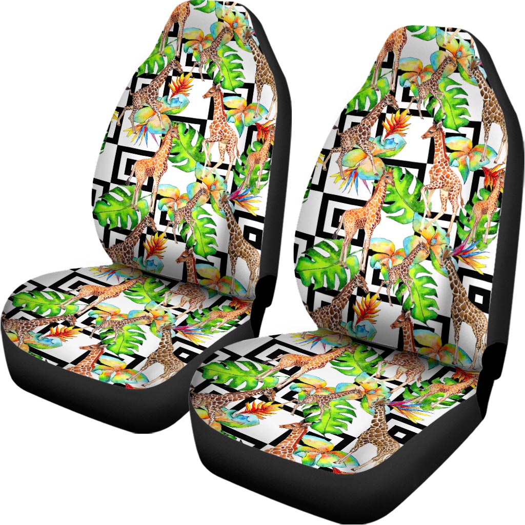 Exotic Tropical Giraffe Pattern Print Universal Fit Car Seat Covers