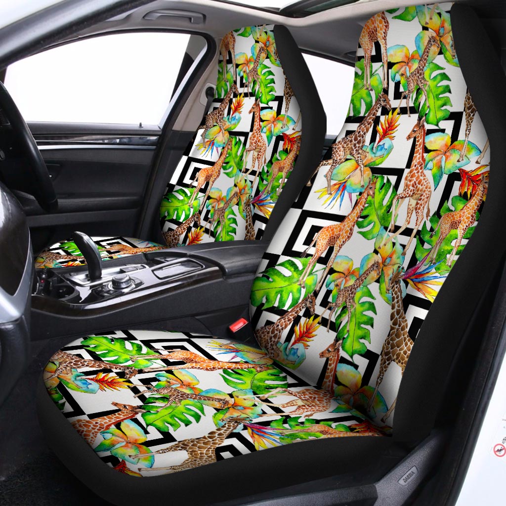 Exotic Tropical Giraffe Pattern Print Universal Fit Car Seat Covers