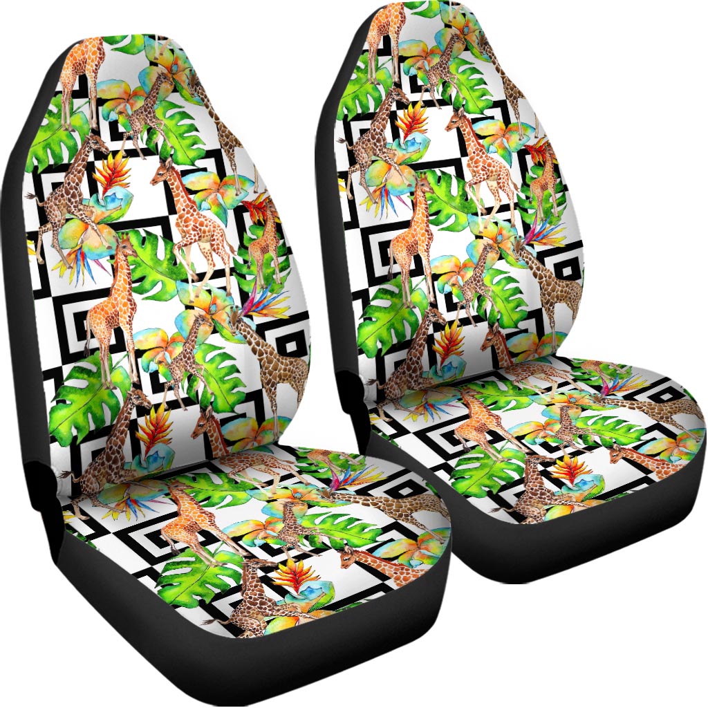 Exotic Tropical Giraffe Pattern Print Universal Fit Car Seat Covers