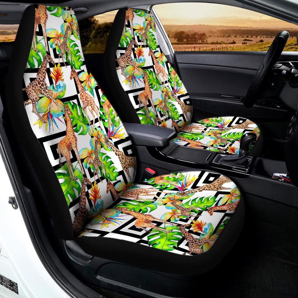 Exotic Tropical Giraffe Pattern Print Universal Fit Car Seat Covers