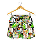 Exotic Tropical Giraffe Pattern Print Women's Shorts