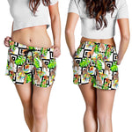 Exotic Tropical Giraffe Pattern Print Women's Shorts