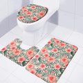 Exotic Tropical Hibiscus Pattern Print 3 Piece Bath Mat Set