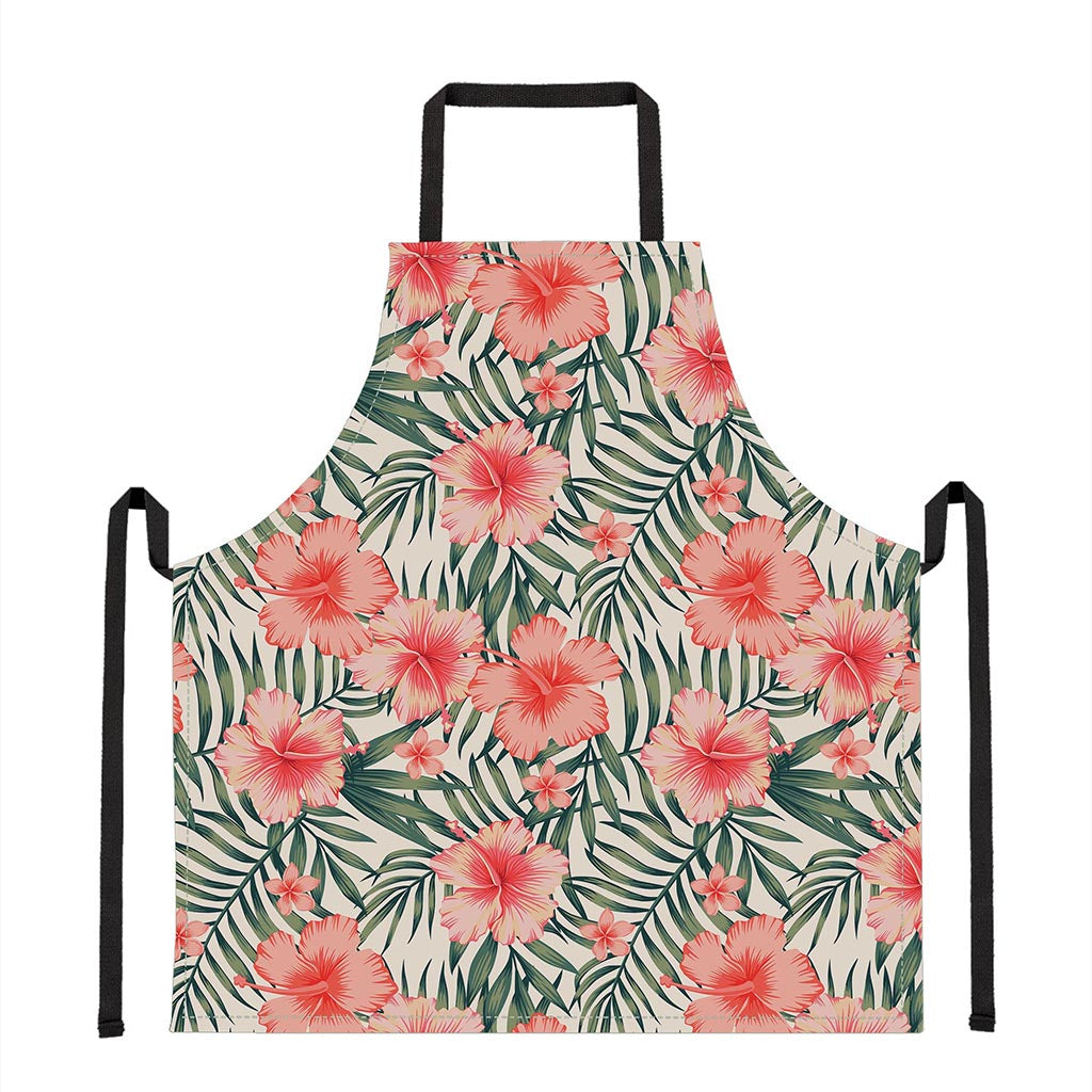 Exotic Tropical Hibiscus Pattern Print Apron