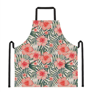 Exotic Tropical Hibiscus Pattern Print Apron