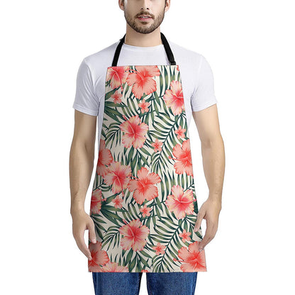 Exotic Tropical Hibiscus Pattern Print Apron