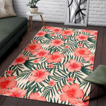 Exotic Tropical Hibiscus Pattern Print Area Rug GearFrost