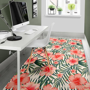 Exotic Tropical Hibiscus Pattern Print Area Rug GearFrost