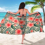 Exotic Tropical Hibiscus Pattern Print Beach Sarong Wrap