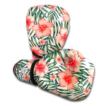 Exotic Tropical Hibiscus Pattern Print Boxing Gloves