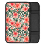 Exotic Tropical Hibiscus Pattern Print Car Center Console Cover