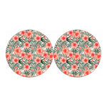Exotic Tropical Hibiscus Pattern Print Car Coasters