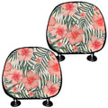 Exotic Tropical Hibiscus Pattern Print Car Headrest Covers