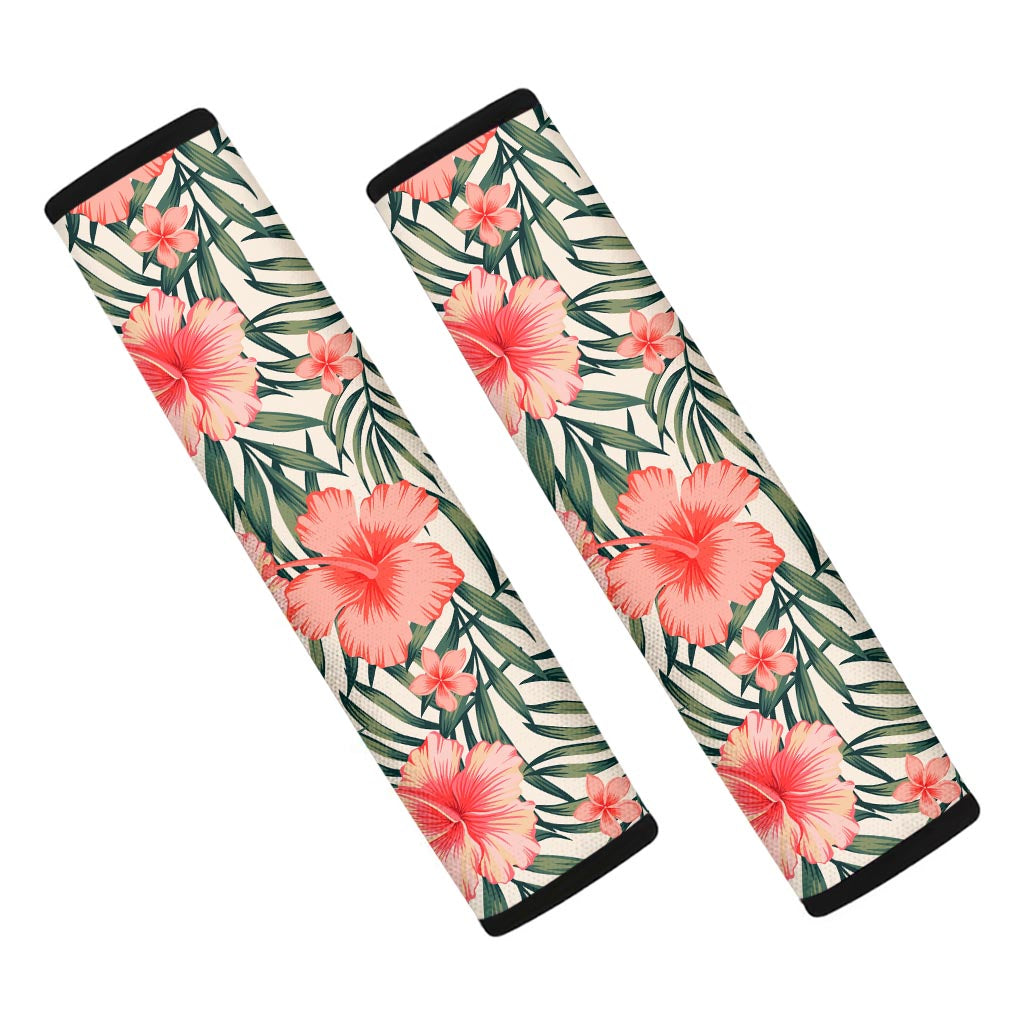 Exotic Tropical Hibiscus Pattern Print Car Seat Belt Covers