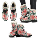 Exotic Tropical Hibiscus Pattern Print Comfy Boots GearFrost