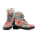 Exotic Tropical Hibiscus Pattern Print Comfy Boots GearFrost