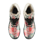 Exotic Tropical Hibiscus Pattern Print Comfy Boots GearFrost