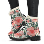 Exotic Tropical Hibiscus Pattern Print Comfy Boots GearFrost