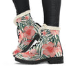 Exotic Tropical Hibiscus Pattern Print Comfy Boots GearFrost