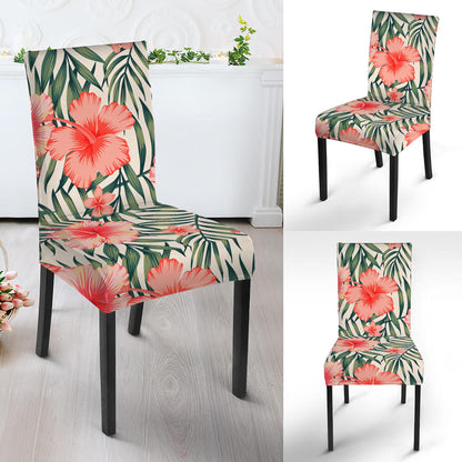 Exotic Tropical Hibiscus Pattern Print Dining Chair Slipcover