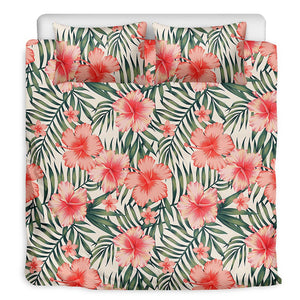 Exotic Tropical Hibiscus Pattern Print Duvet Cover Bedding Set