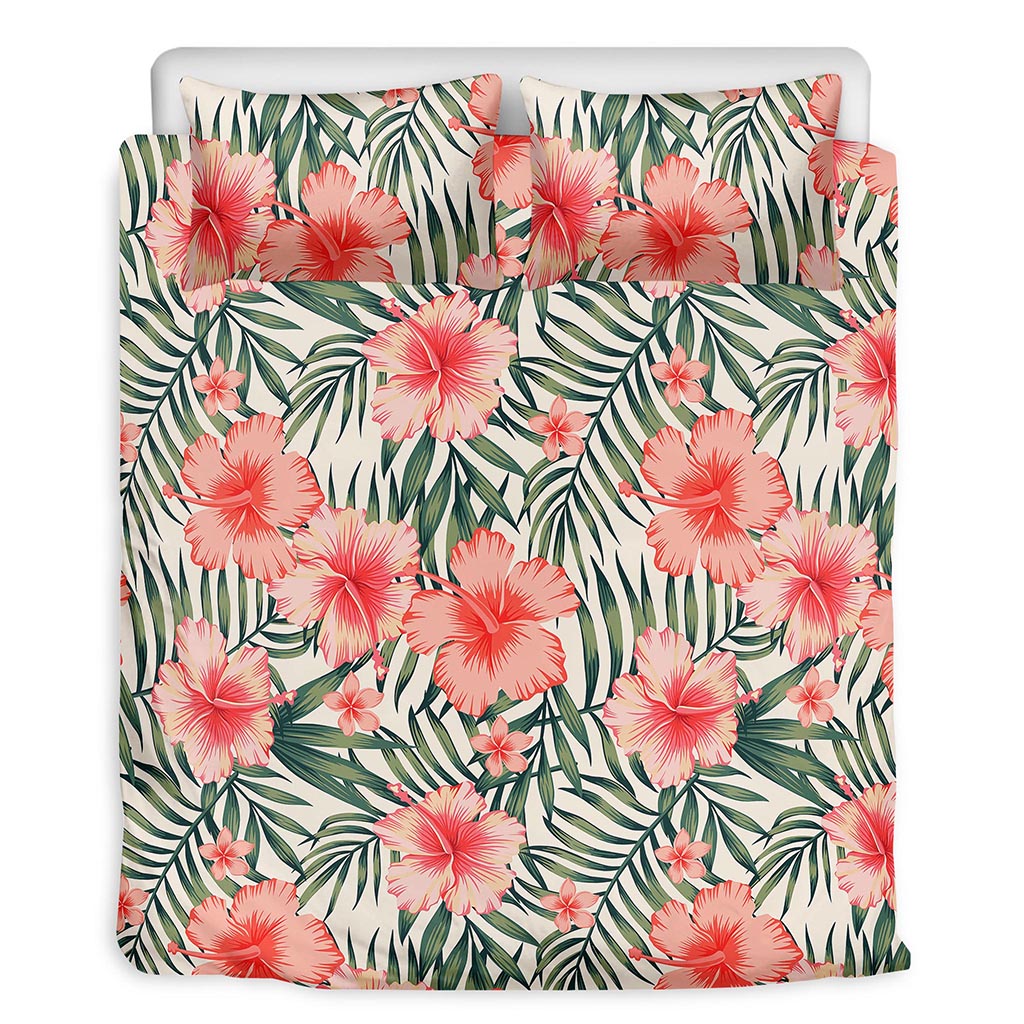 Exotic Tropical Hibiscus Pattern Print Duvet Cover Bedding Set