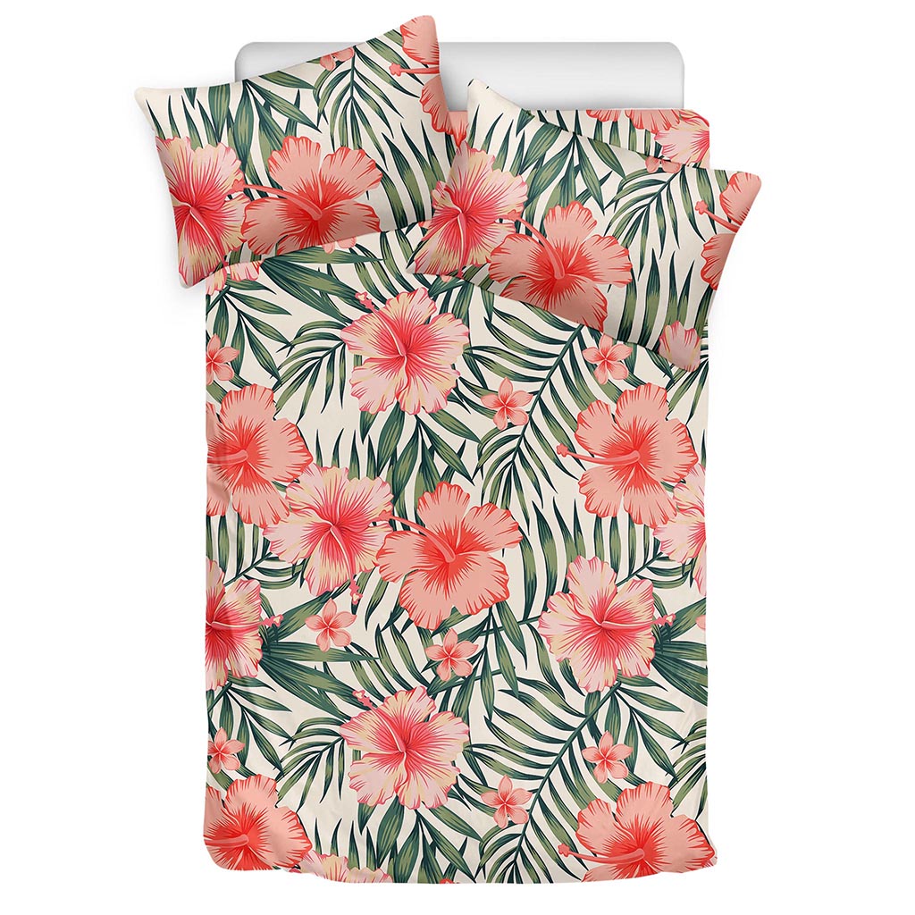 Exotic Tropical Hibiscus Pattern Print Duvet Cover Bedding Set