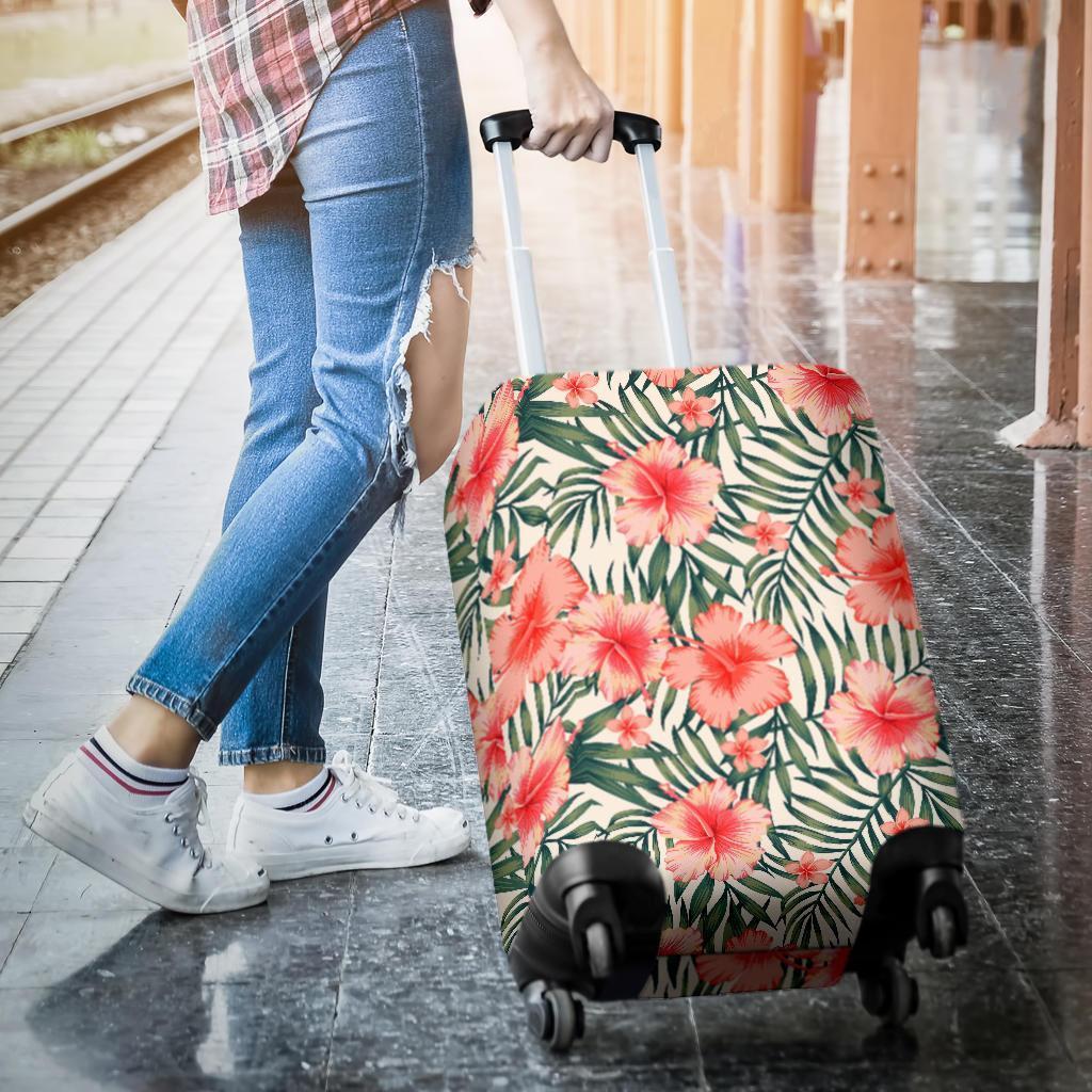 Exotic Tropical Hibiscus Pattern Print Luggage Cover GearFrost