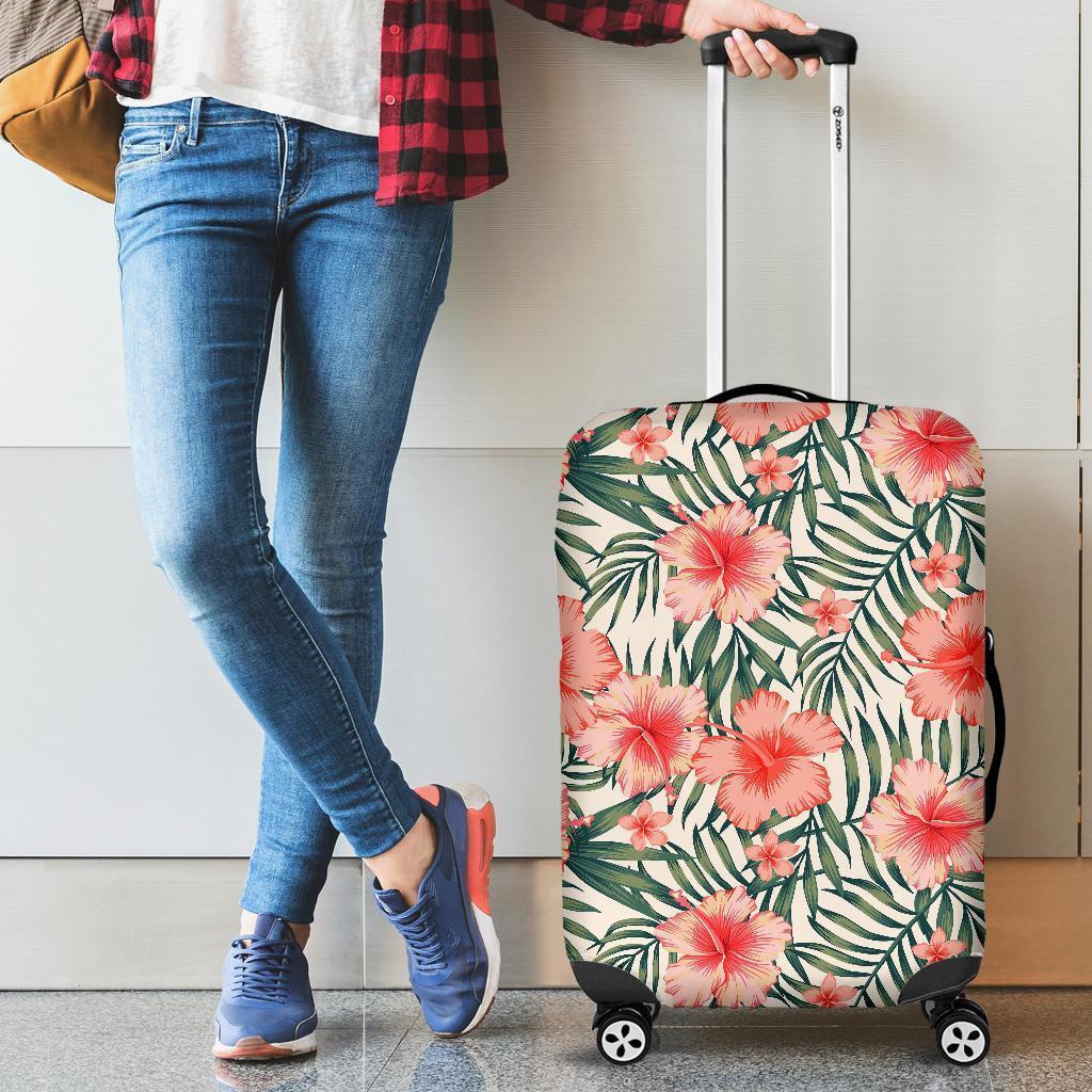 Exotic Tropical Hibiscus Pattern Print Luggage Cover GearFrost