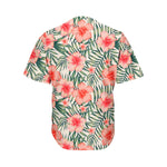 Exotic Tropical Hibiscus Pattern Print Men's Baseball Jersey