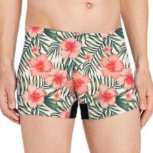 Exotic Tropical Hibiscus Pattern Print Men's Boxer Briefs