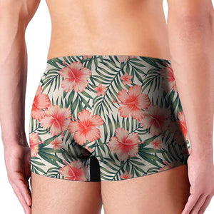 Exotic Tropical Hibiscus Pattern Print Men's Boxer Briefs