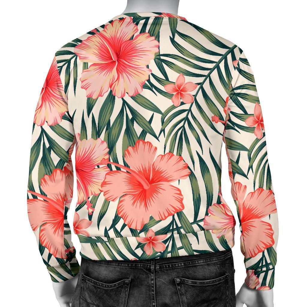 Exotic Tropical Hibiscus Pattern Print Men's Crewneck Sweatshirt GearFrost