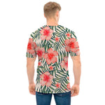 Exotic Tropical Hibiscus Pattern Print Men's T-Shirt