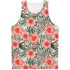 Exotic Tropical Hibiscus Pattern Print Men's Tank Top