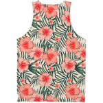 Exotic Tropical Hibiscus Pattern Print Men's Tank Top