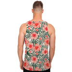 Exotic Tropical Hibiscus Pattern Print Men's Tank Top