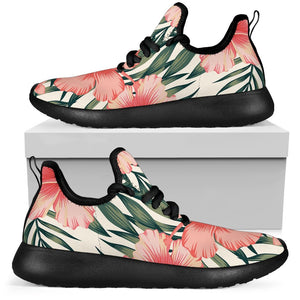 Exotic Tropical Hibiscus Pattern Print Mesh Knit Shoes GearFrost