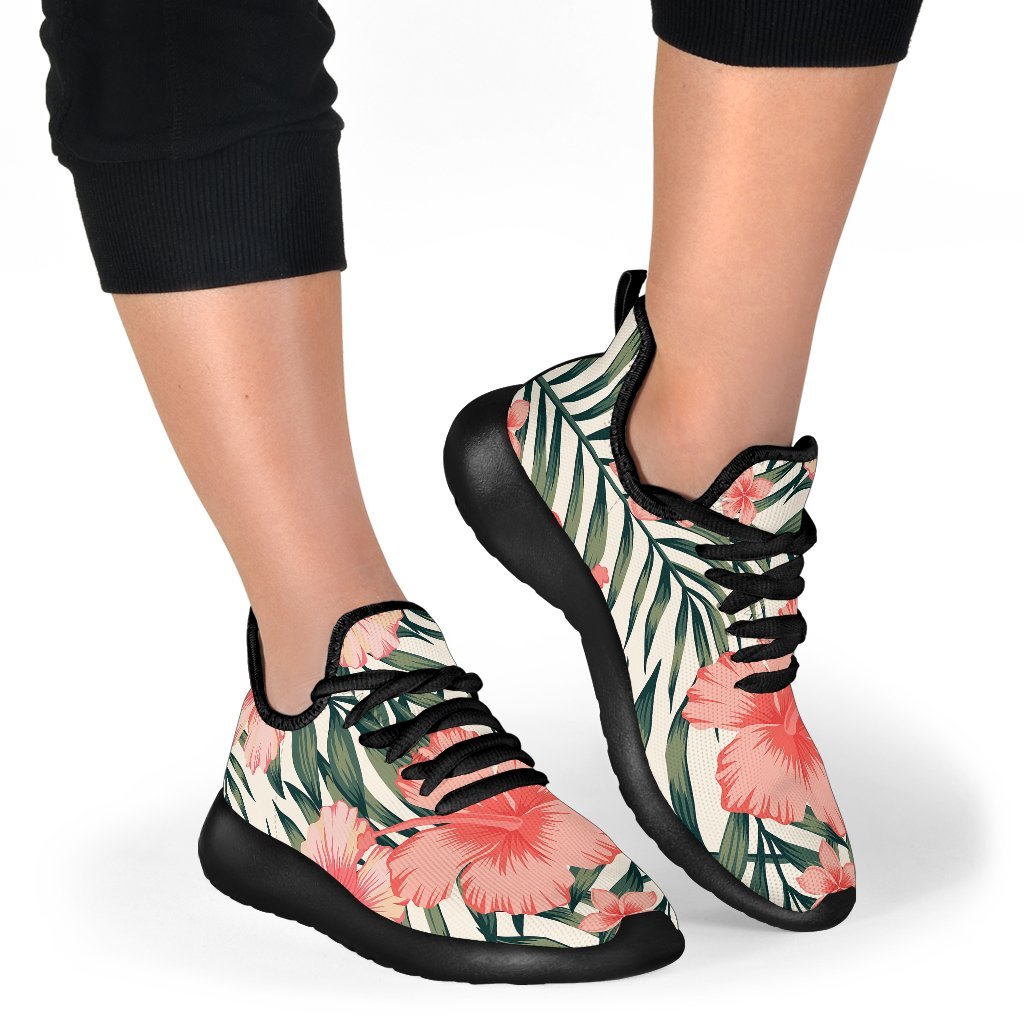 Exotic Tropical Hibiscus Pattern Print Mesh Knit Shoes GearFrost