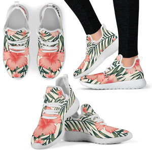 Exotic Tropical Hibiscus Pattern Print Mesh Knit Shoes GearFrost