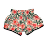 Exotic Tropical Hibiscus Pattern Print Muay Thai Boxing Shorts