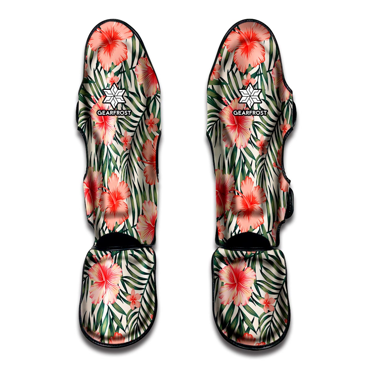 Exotic Tropical Hibiscus Pattern Print Muay Thai Shin Guard