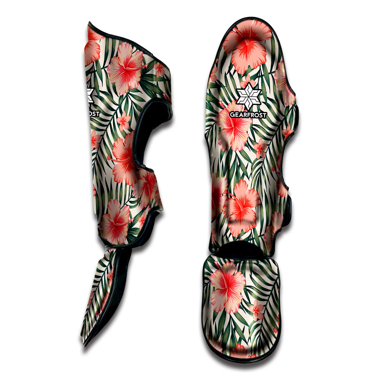 Exotic Tropical Hibiscus Pattern Print Muay Thai Shin Guard