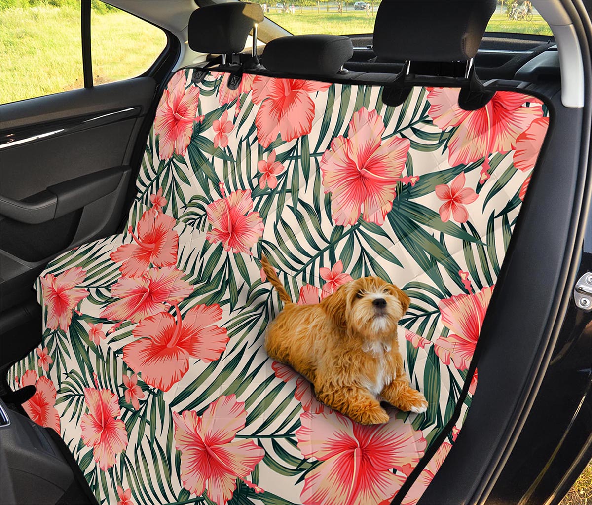 Exotic Tropical Hibiscus Pattern Print Pet Car Back Seat Cover