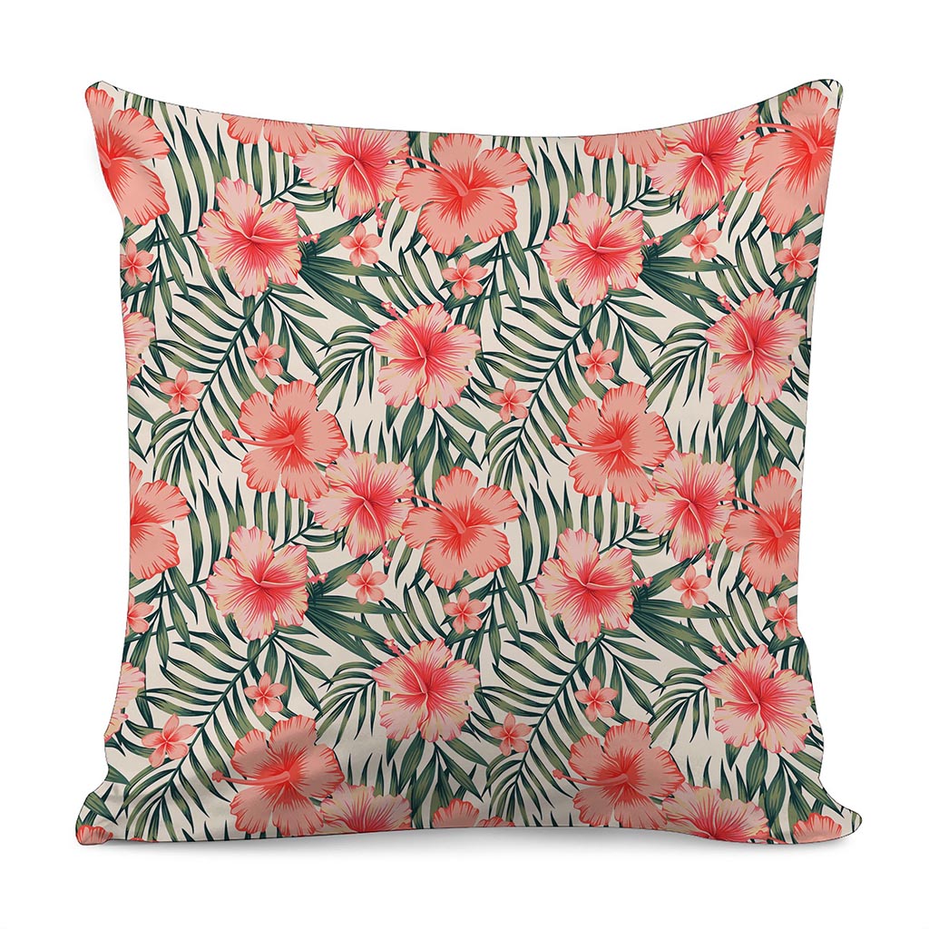 Exotic Tropical Hibiscus Pattern Print Pillow Cover