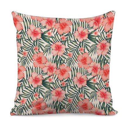 Exotic Tropical Hibiscus Pattern Print Pillow Cover