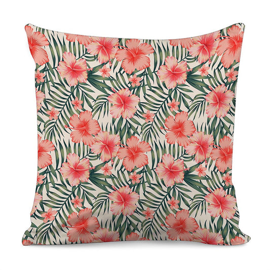 Exotic Tropical Hibiscus Pattern Print Pillow Cover