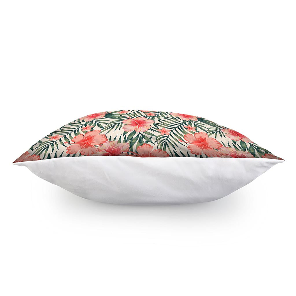 Exotic Tropical Hibiscus Pattern Print Pillow Cover